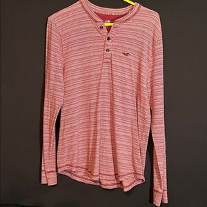 Red Striped Long Holister Shirt